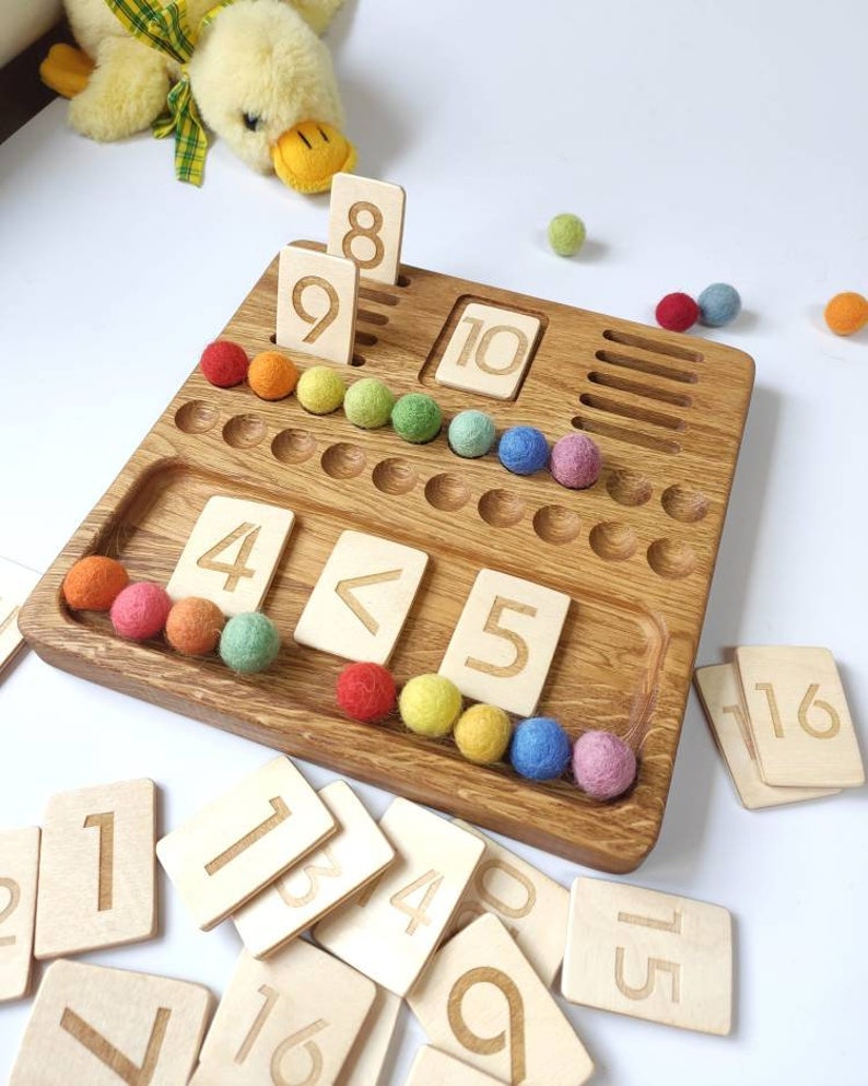 Montessori Math reversible board with number cards 1-20 counting board 1