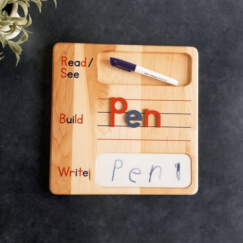 Montessori Read, Build & Write Board