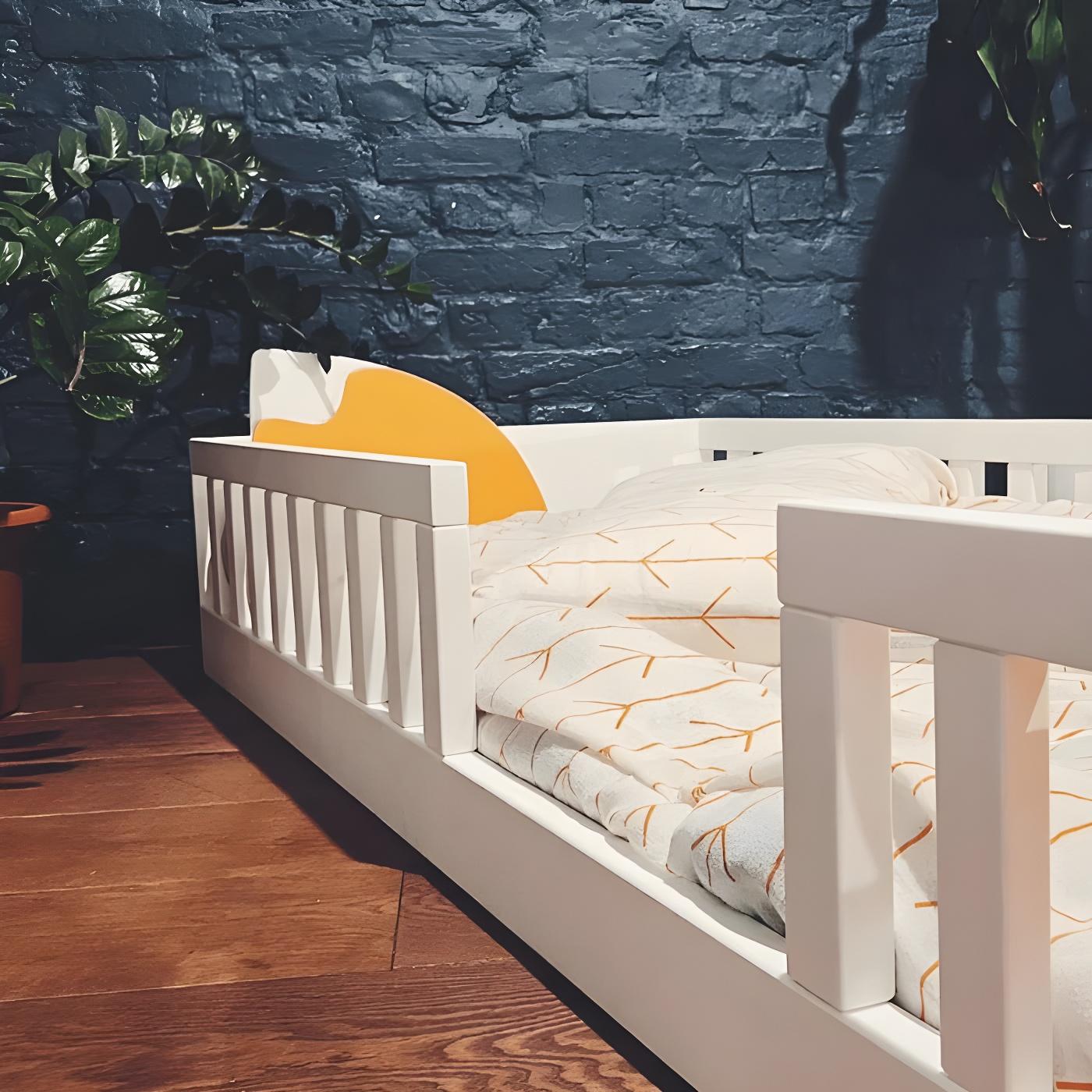 Kids Wooden Bed with Decorative Headboard