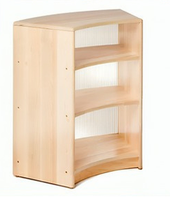 Recessed corner cabinet  , transparent backplane