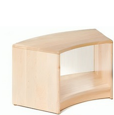 Recessed corner cabinet  , transparent backplane
