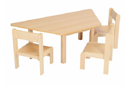 Trapezoid table  with chairs