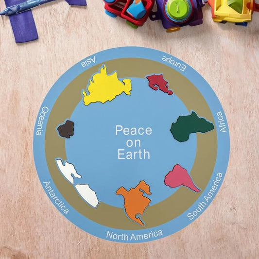 Montessori Wooden 7 Continent Puzzle