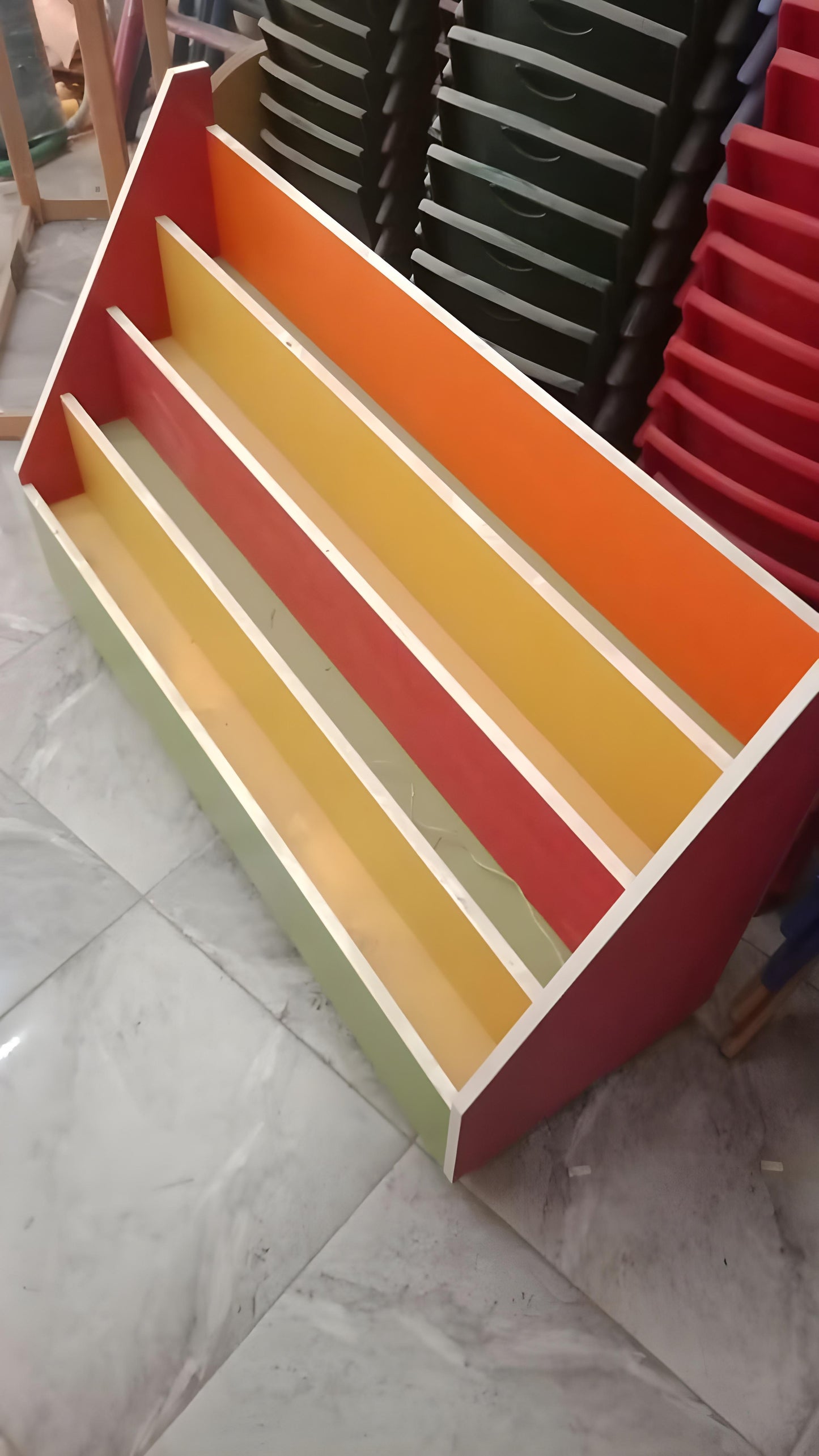 Colorful book  shelves