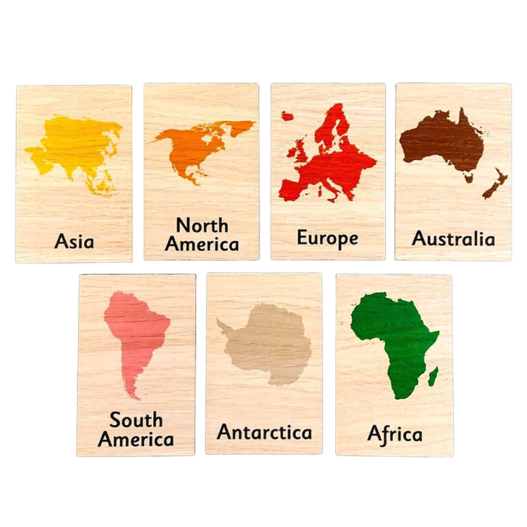Continent map cards