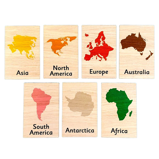 Continent map cards