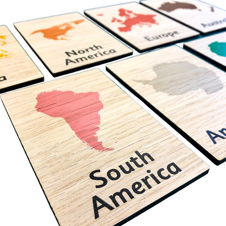 Continent map cards