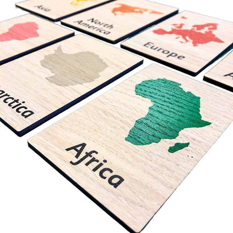 Continent map cards