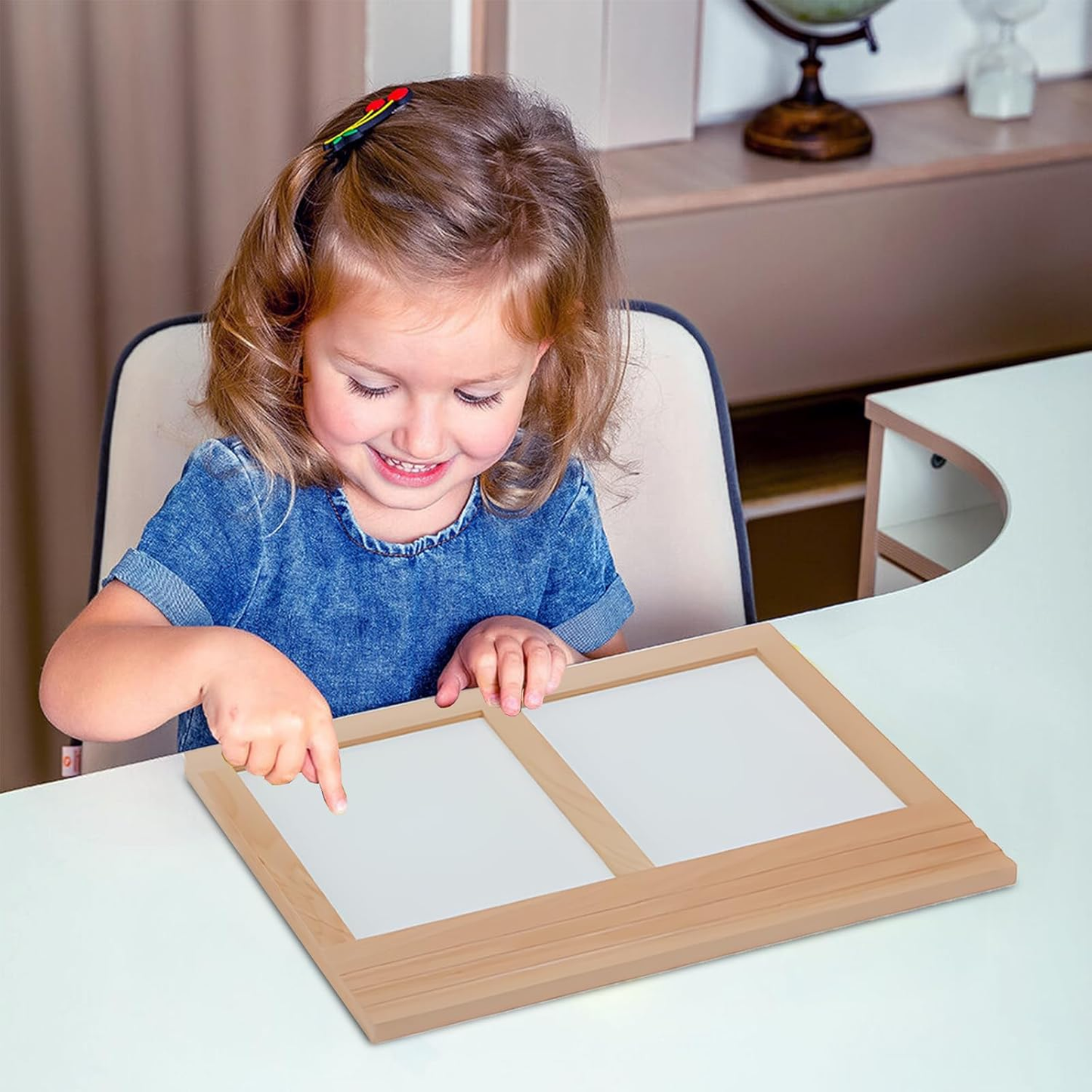 Metal inset wooden tracing board