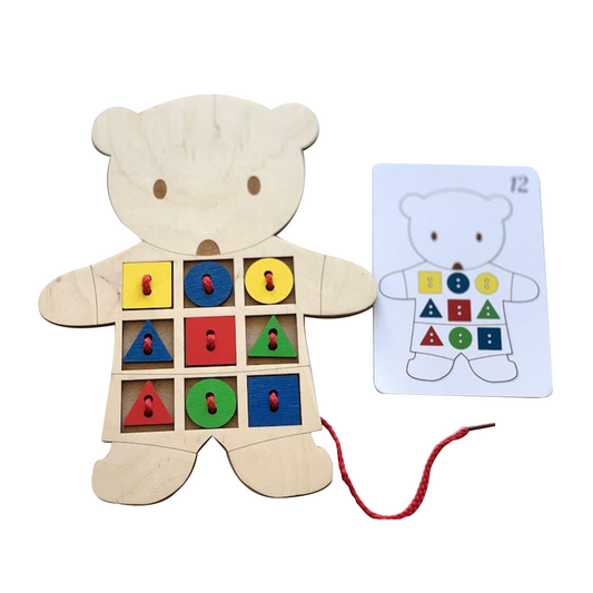Wooden Lacing Toy – Montessori Sewing Bear Montessori toys