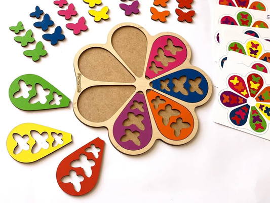 Rainbow Wooden Puzzle – Montessori Educational Toy